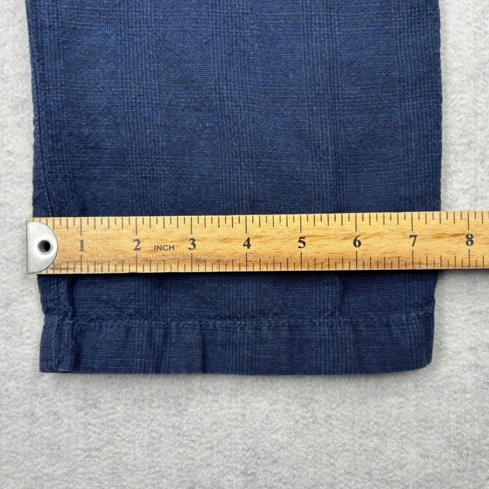 Banana Republic Aiden Mens 33x30 Navy Blue Linen Cotton Chino Pants 184661